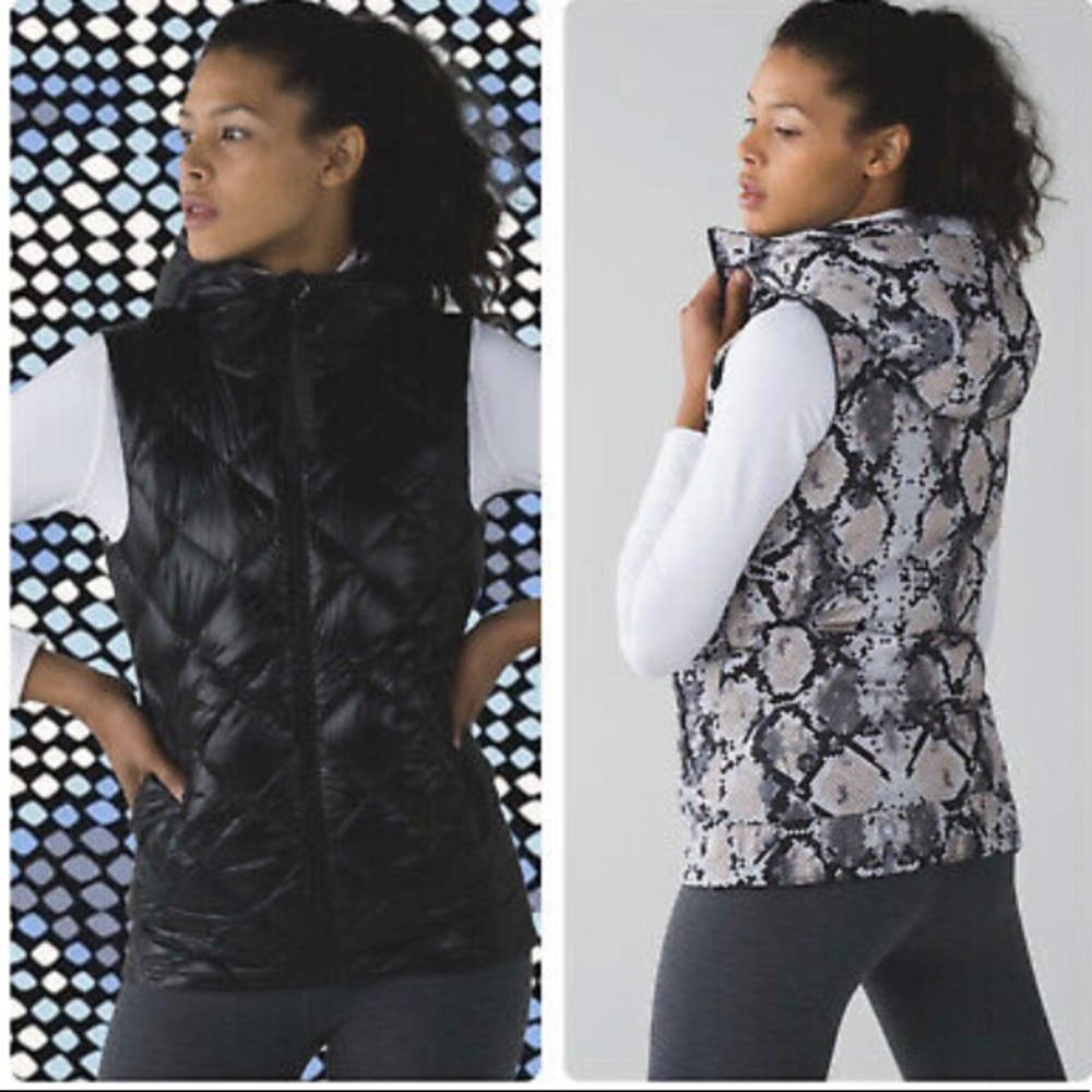 Lululemon Reversible Hooded Snakeskin Puffer Vest